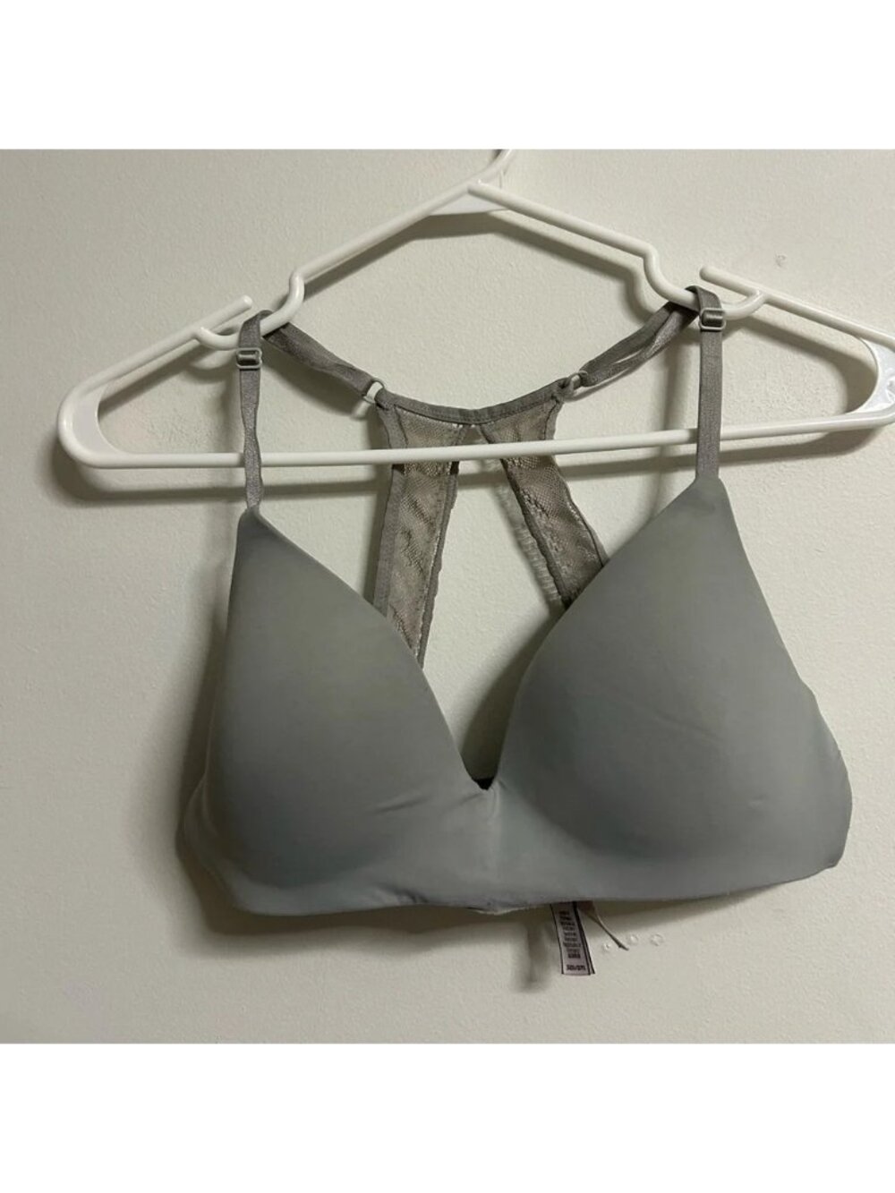 Victoria Secret Grey Criss Cross Lace Bra